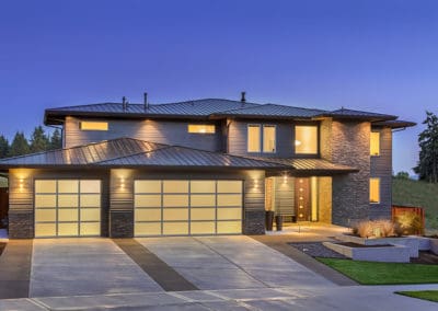 Exterior view of an attached garage door