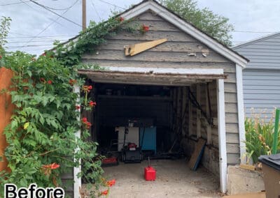 Old garage before replacement